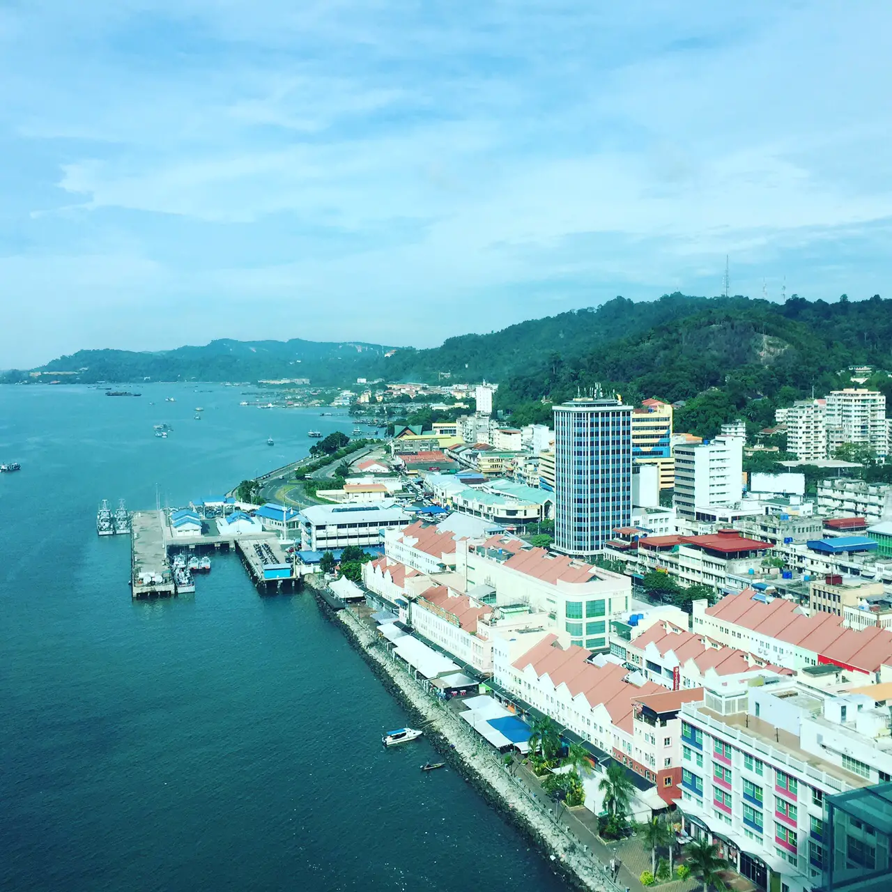 View from the Four Points Hotel in Sandakan