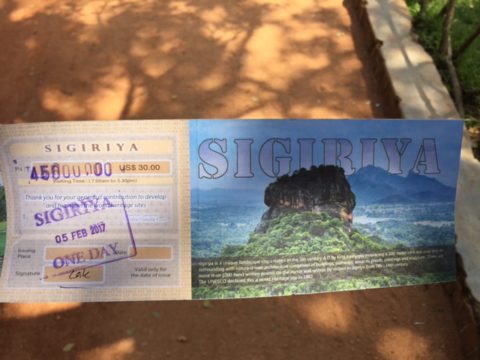 Sigiriya Admission ticket price