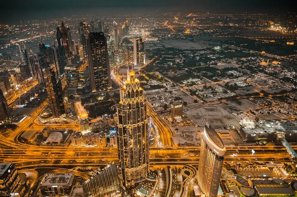 Dubai Burj Khalifa Arial View