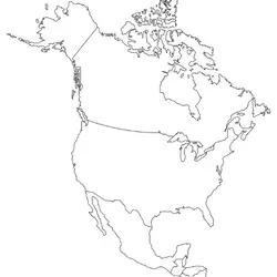 North America wireframe map