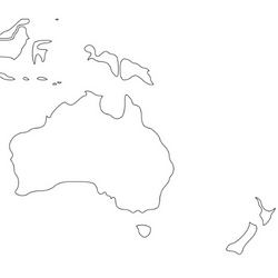 Oceania wireframe map