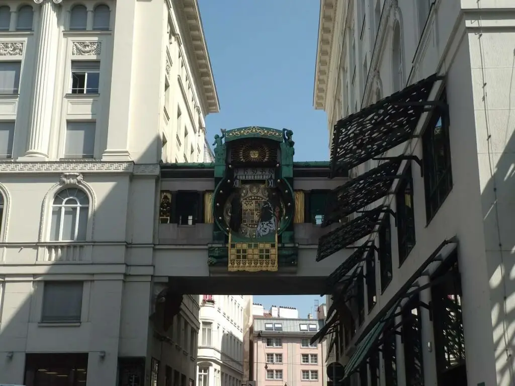 View of the Anker Clock - one of the best things to do in Vienna Austria